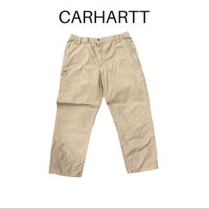 Carhartt mens sz 42X32 khaki carpenter pants loose fit